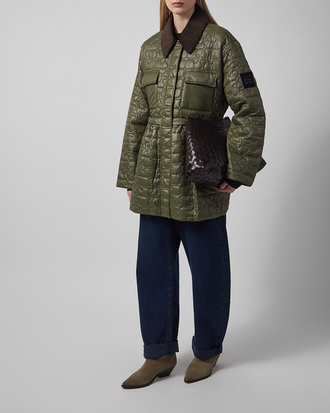 Jacka Shiny Quilt Midi Mörkgrön 2