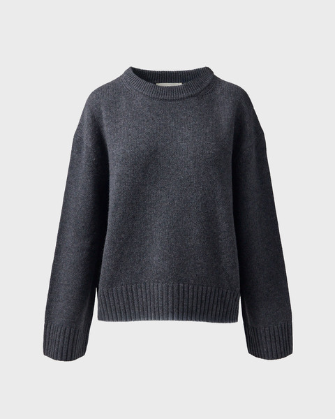 Tröja Cashmere Wool R-neck Grey 1