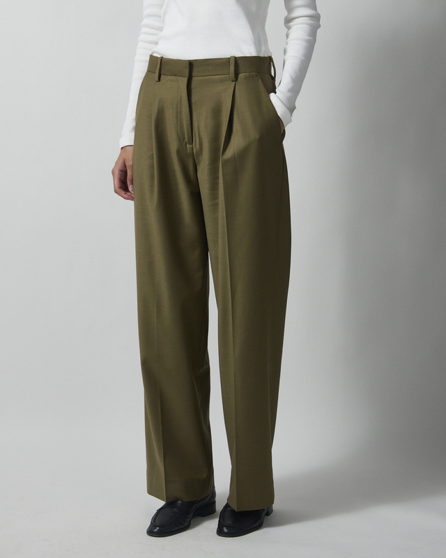 Dagmar Bukser Relaxed Wool Olive 38