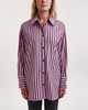 Ganni Shirt Stripe Cotton Oversize Raglan Rosa L-XL