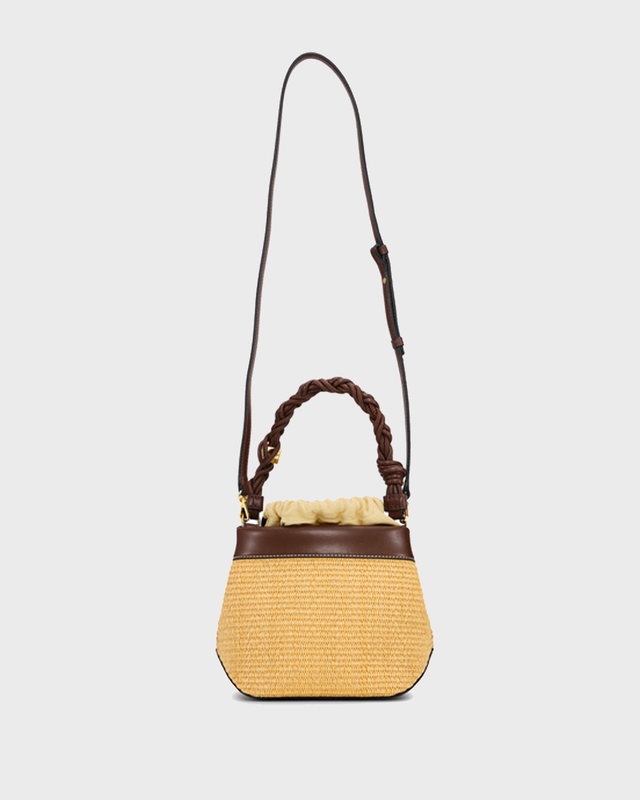 Ganni Bag Bou Bucket Raffia Beige/brun ONESIZE