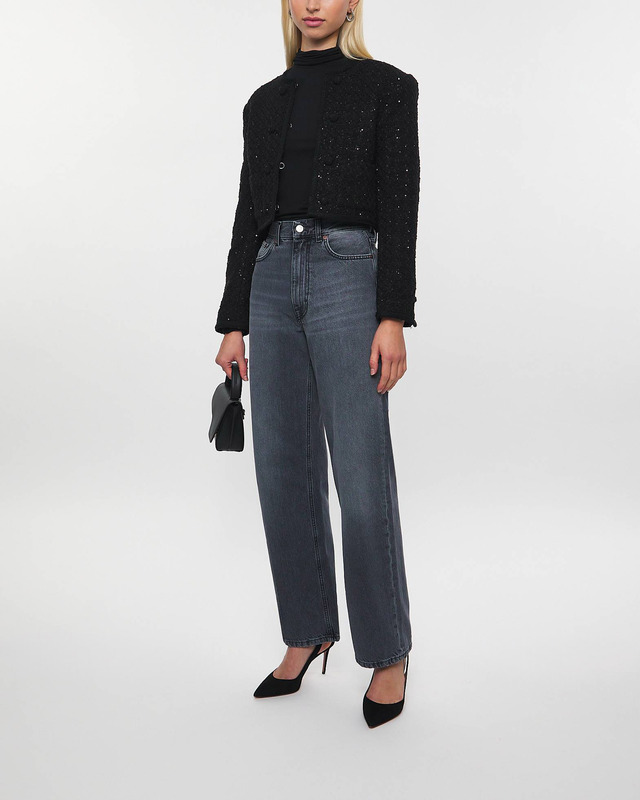 ROTATE Birger Christensen Jacka Boucle Crop Svart 40