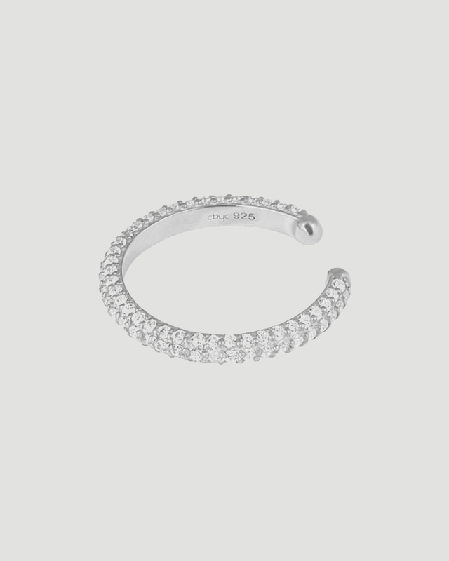 CBYC Örhänge Multi Stone Ear Cuff Silver/vit ONESIZE