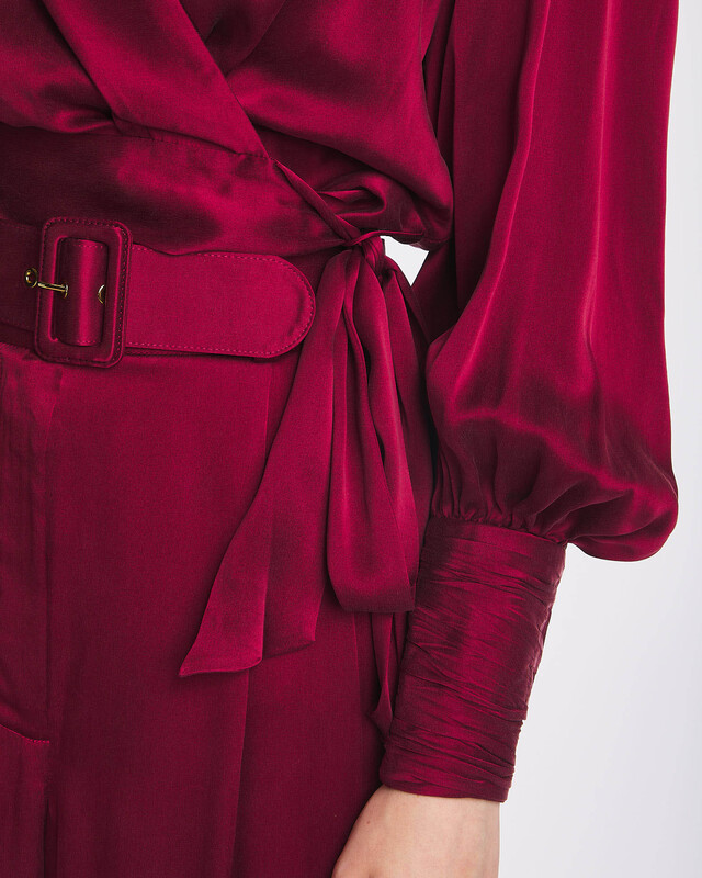 Zimmermann Silk Wrap Top Burgundy  1 (S-M)