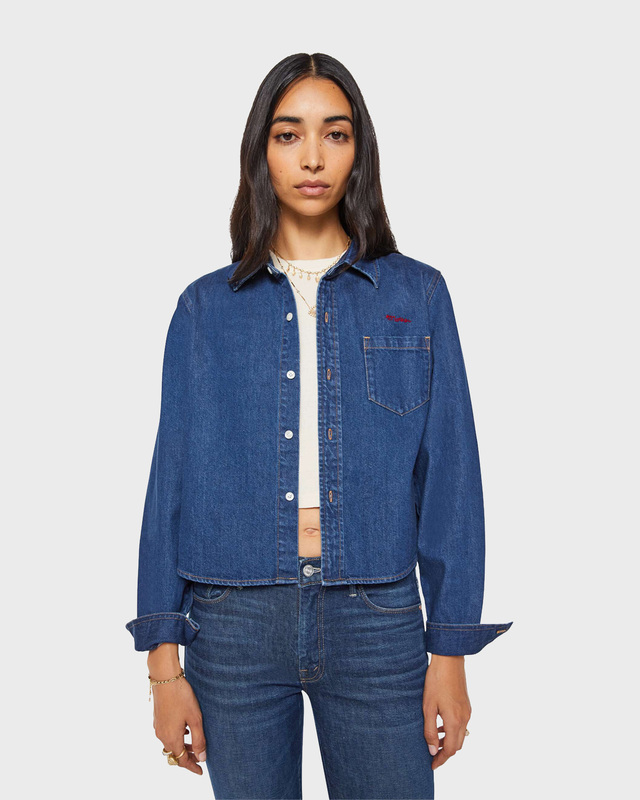 Mother Denim Skjorte THE HONOR ROLL Dark Blue Wash L