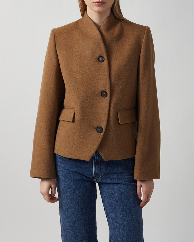 Dagmar Jacket Short Curved Camel 38