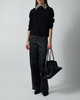 RÓHE Cardigan Leather Cheetah Collar Black 38