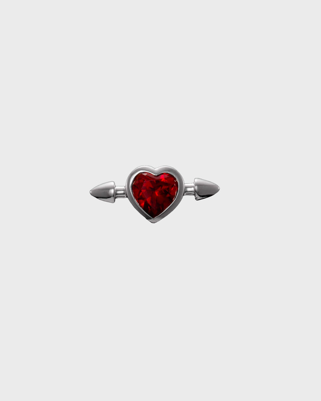 Maria Nilsdotter Pierced Heart Ear Stud Silver ONESIZE