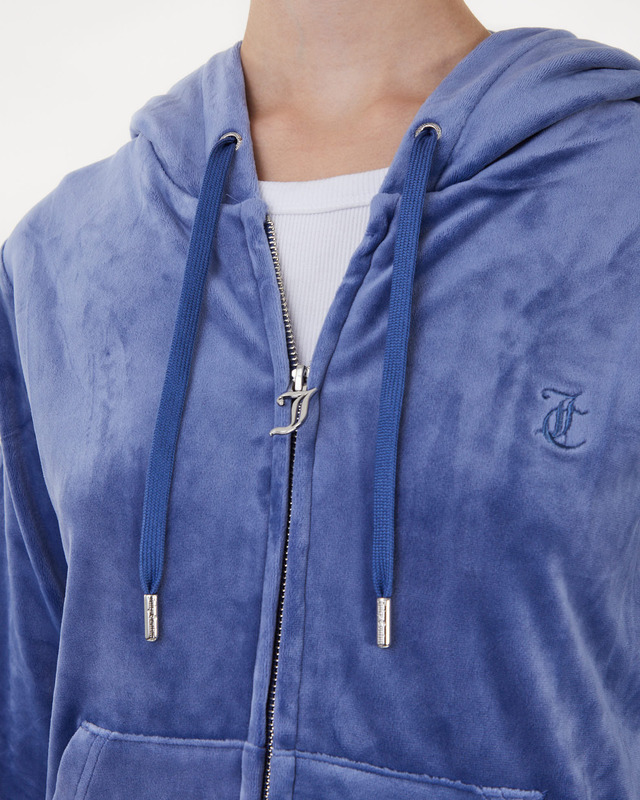 Juicy Couture Hoodie Classic Velour Zip Grå/blå XXS