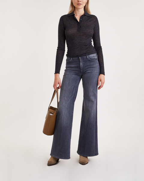 Tröja Knit Polo Anthracite 2