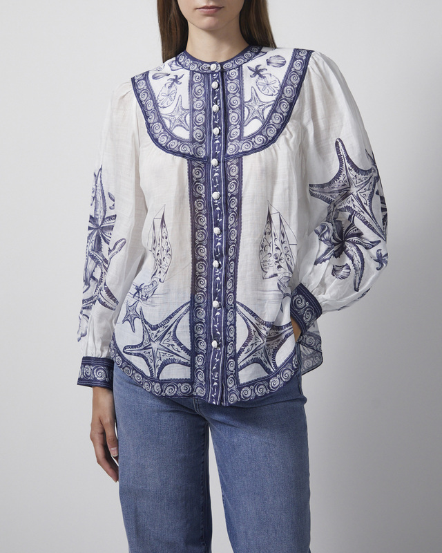 FARM Rio Blus Coast Scarf Long Sleeve Offwhite M