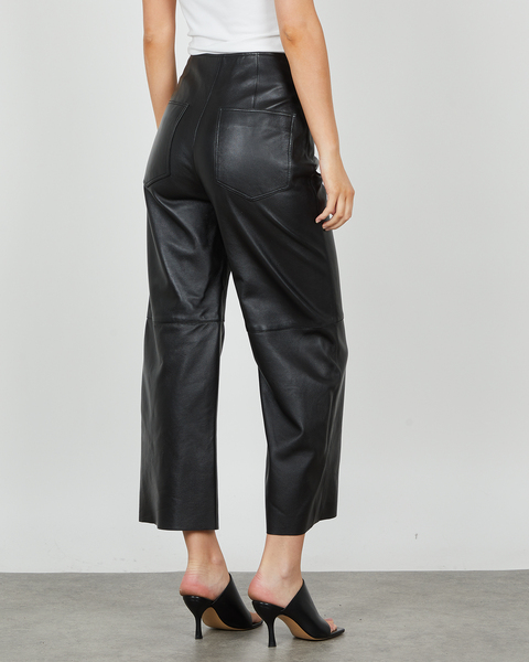 Leather Trousers Wide Svart 2