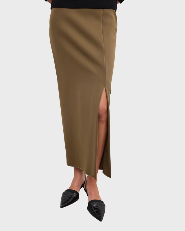 Dagmar Skirt Fitted Midi Dark Green M