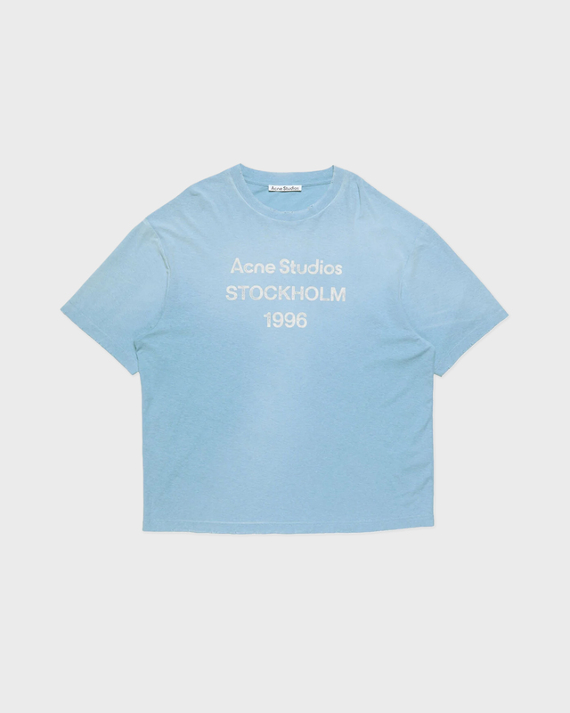 Acne Studios T-skjorte Sprayed Logo Blue M-L