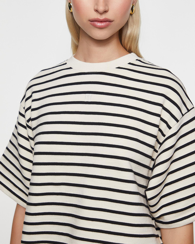 ANINE BING T-Shirt Myers Cropped Tee Vit/svart L