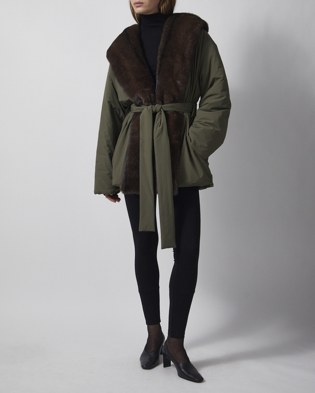 Wakakuu Icons Jacket Keen Padded Faux Fur Green S
