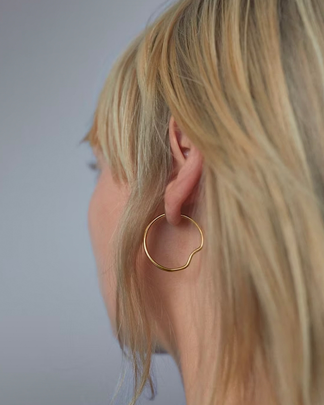 MARIA BLACK Earring Copenhagen 25 Hoop Gold ONESIZE