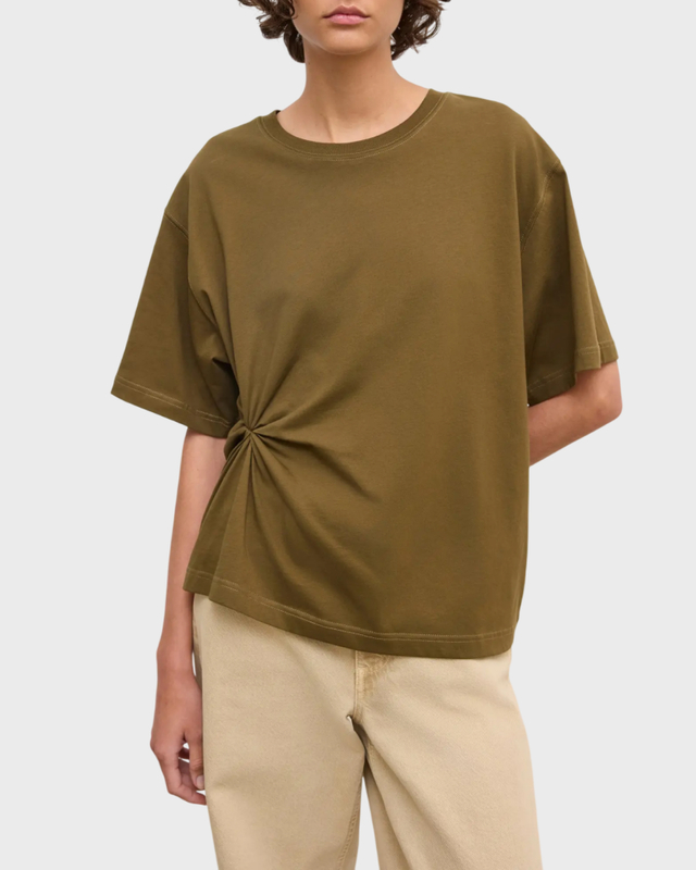 Dagmar T-skjorte Knot Dark Green XS