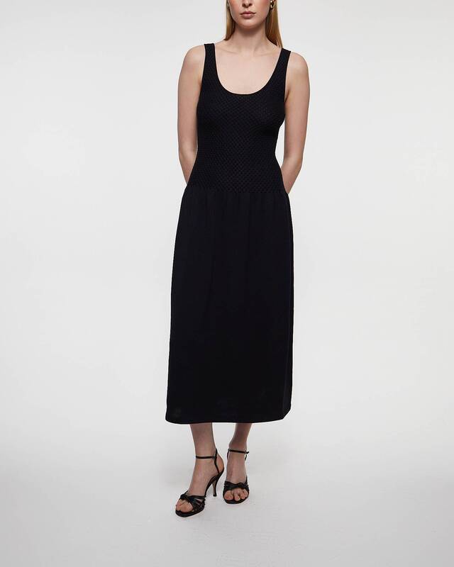 Theory Klänning Texture Midi Svart M