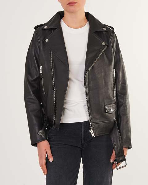 Leather Jacket Nina Biker Black 1