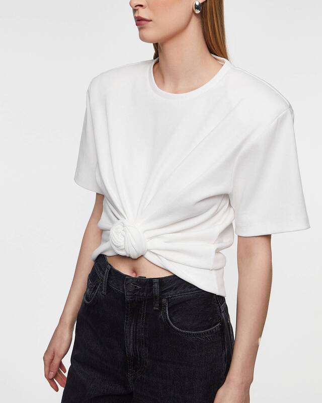 Magda Butrym  T-shirt 01 Knotted Cream FR 42 (EUR 40)