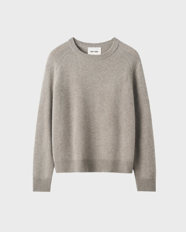 Soft Goat Sweater Boyfriend Crewneck Greige S