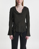Acne Studios Blouse Ruffle Drape Top Antracite grå 38