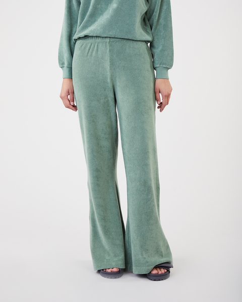 Byxa Wide Pant Organic Terry Grön 1