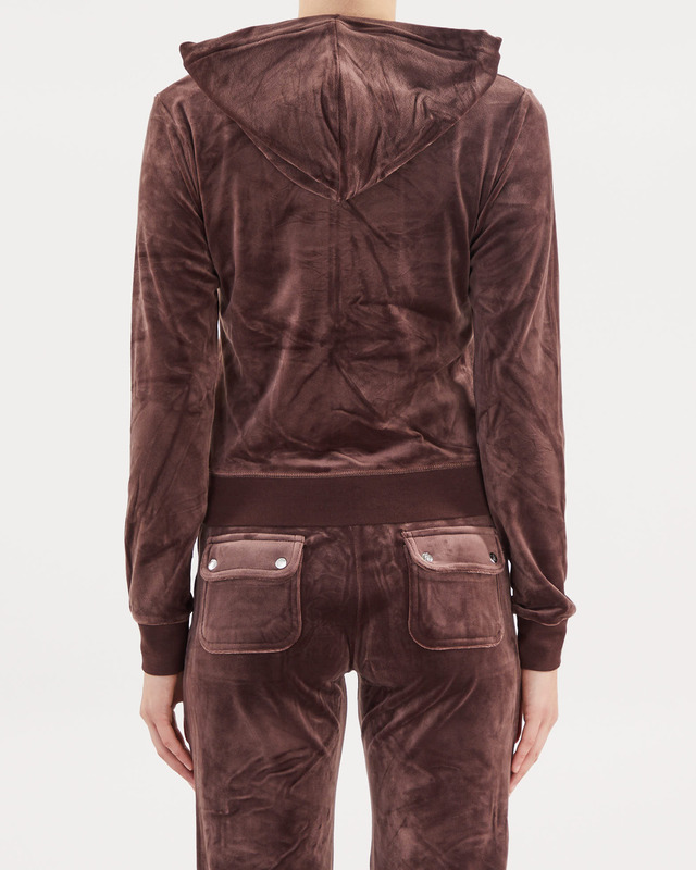 Juicy Couture Hoodie Classic Velour Zip Chocolate S