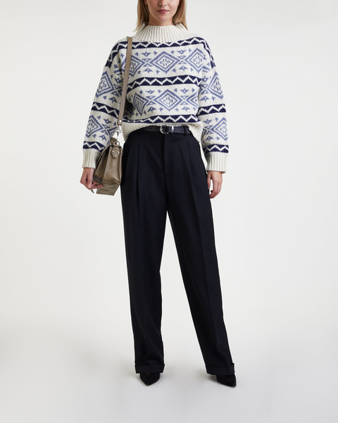 Tröja Long Sleeve Print Pullover Creme 2