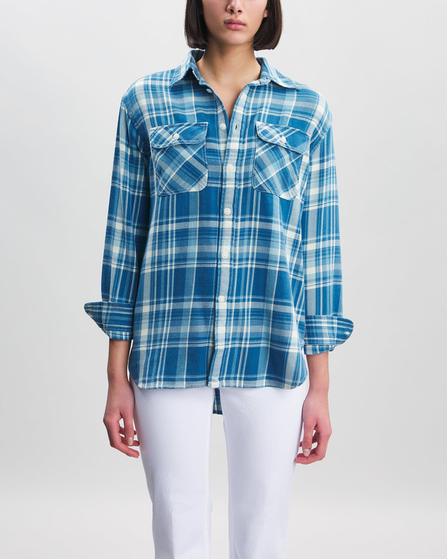 Polo Ralph Lauren Skjorta Oversize Plaid Twill Vit/blå S