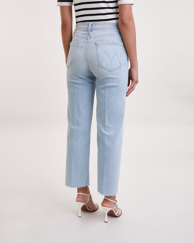 Mother Jeans Ramble Zip Ankle Fray Denim 29