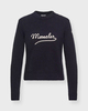 Moncler Sweater Embroidered Logo Cotton Blend  Navy L
