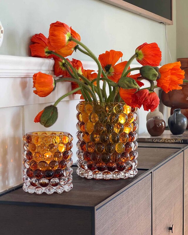Skogsberg & Smart Candle Holder Hurricane Boule Large Amber ONESIZE