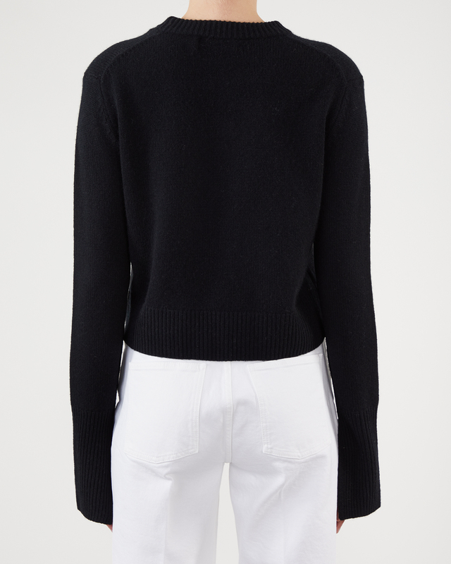 Wakakuu Icons Tröja Olivia Cropped R-neck Svart XS