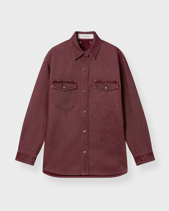 Golden Goose Deluxe Brand Shirt Journey W'S Patty Denim Vinröd XS