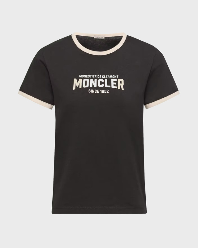 Moncler T-shirt Flock Logo Jersey  Mörkgrå S