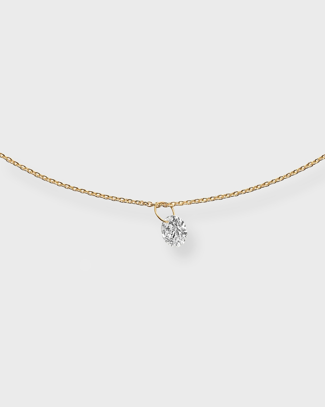 CBYC Necklace Floating Lab Diamond  Gold ONESIZE