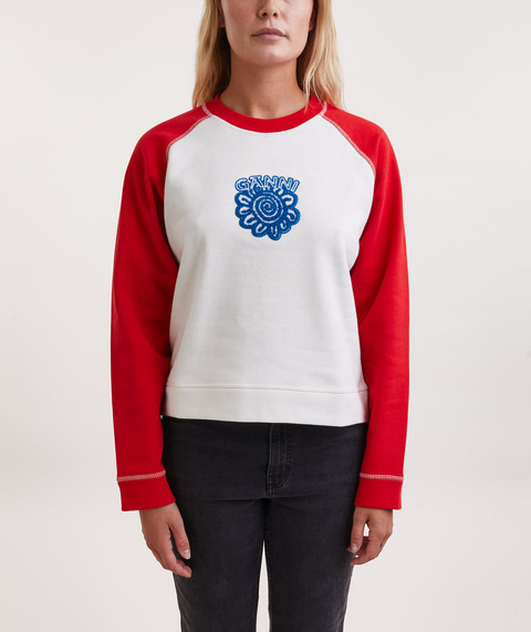 Tröja Isoli Raglan Contrast Sleeve Egret 2