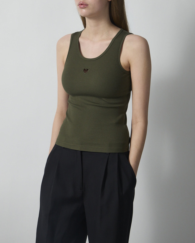 CLOEYS Tanktop Heart Military Green S