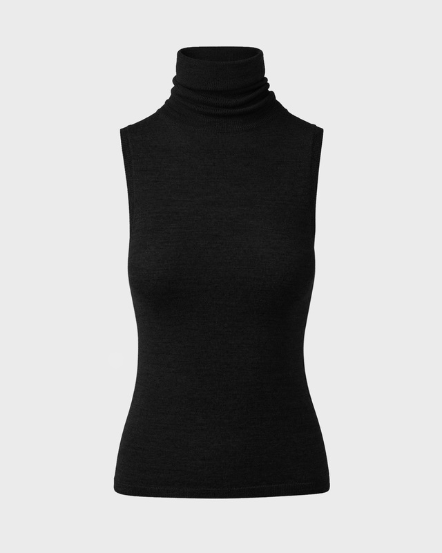 Wakakuu Icons Topp Sleevless Merino Turtleneck Black XL
