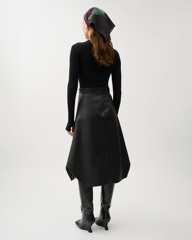 Rodebjer Kjol Amalia Rec Leather Svart M