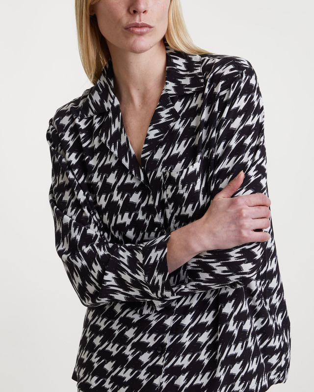 Anine Bing Shirt Aiden Svart/creme L