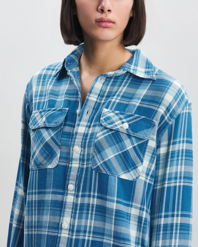 Polo Ralph Lauren Skjorta Oversize Plaid Twill Vit/blå S