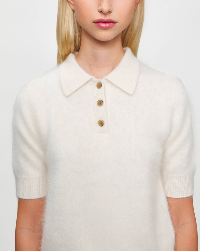 LISA YANG Top Carolyn Cashmere White 0 (XS-S)