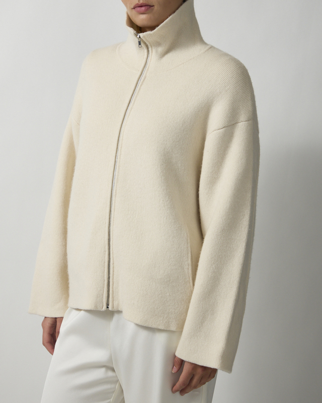 Soft Goat Cardigan Double Knit Hvit L