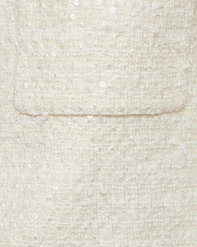 Self-Portrait Jacket Cream Bouclé Pearl Trim Creme UK 6 (EUR 34)