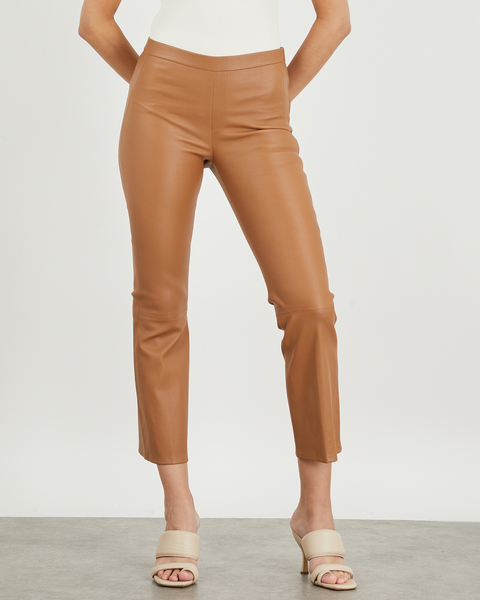 Leather Trousers Tyson Crop Flare Latte 1