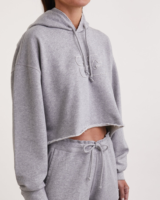 Ganni Hoodie Isoli Cropped Paloma melange S-M