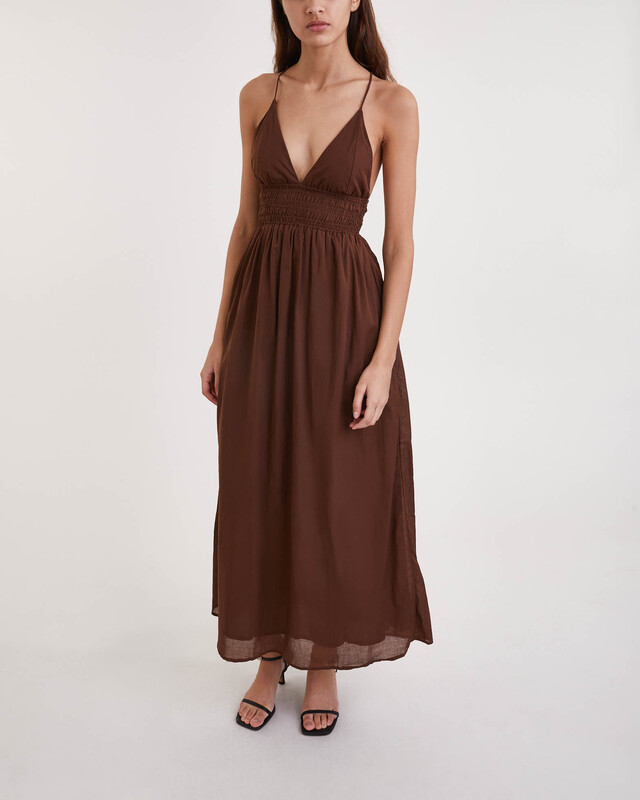 Faithfull The Brand Klänning Bisetta Maxi Chocolate M